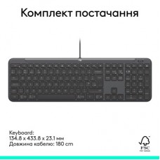 Клавіатура Logitech Signature Slim K620 for Business USB-C UA Graphite (920-013333) - Фото