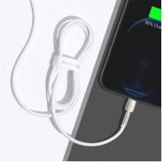Дата кабель USB 2.0 AM to Lightning 1.0m Cafule Series Metal 2.4A White Baseus (CALJK-A02) - Фото