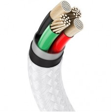 Дата кабель USB 2.0 AM to Lightning 1.0m Cafule Series Metal 2.4A White Baseus (CALJK-A02) - Фото