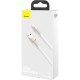 Дата кабель USB 2.0 AM to Lightning 2.0m Cafule Series Metal 2.4A White Baseus (CALJK-B02) Дата кабель USB 2.0 AM to Lightning 2.0m Cafule Series Metal 2.4A White Baseus (CALJK-B02)