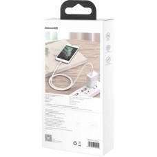 Дата кабель USB 2.0 AM to Lightning 1.0m Cafule Series Metal 2.4A White Baseus (CALJK-A02) - Фото