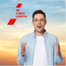 Дата кабель USB-C to USB-C 1.0m OnWire 60CL C-C 60 W COLOR Braided 1 m Black Canyon (CND-CCAP60AB10B) - Фото