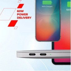 Дата кабель USB-C to USB-C 1.0m OnWire 60CL C-C 60 W COLOR Braided 1 m Black Canyon (CND-CCAP60AB10B) - Фото