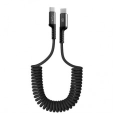 Дата кабель USB-C to USB-C 1.0m Spiral 3A Black Armorstandart (ARM75392)