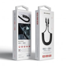 Дата кабель USB-C to USB-C 1.0m Spiral 3A Black Armorstandart (ARM75392) Дата кабель USB-C to USB-C 1.0m Spiral 3A Black Armorstandart (ARM75392) - Фото
