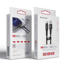 Дата кабель USB 2.0 AM to USB-C 1.2m 66 W black Armorstandart (ARM75867) - Фото