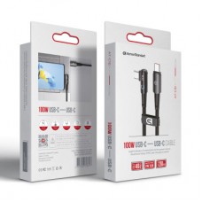 Дата кабель USB-C to USB-C 1.2m 90-degree 100 W black Armorstandart (ARM75870) Дата кабель USB-C to USB-C 1.2m 90-degree 100 W black Armorstandart (ARM75870) - Фото