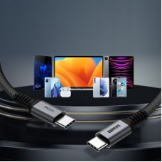 Дата кабель USB-C to USB-C 2.0m PD 100W black-grey Armorstandart (ARM69371) - Фото