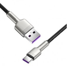 Дата кабель USB 3.1 AM to Type-C 0.25m CAKF 6.0A 66W Cafule Series Metal Data Cable Black Baseus (CAKF000001) - Фото