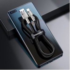 Дата кабель USB 3.1 AM to Type-C 0.25m CAKF 6.0A 66W Cafule Series Metal Data Cable Black Baseus (CAKF000001) - Фото