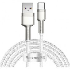 Дата кабель USB 3.1 AM to Type-C 2.0m CAKF 6.0A 66W Cafule Series Metal Data Cable White Baseus (CAKF000202)
