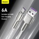Дата кабель USB 3.1 AM to Type-C 2.0m CAKF 6.0A 66W Cafule Series Metal Data Cable White Baseus (CAKF000202) Дата кабель USB 3.1 AM to Type-C 2.0m CAKF 6.0A 66W Cafule Series Metal Data Cable White Baseus (CAKF000202)