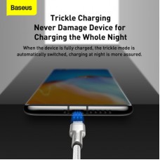 Дата кабель USB 3.1 AM to Type-C 2.0m CAKF 6.0A 66W Cafule Series Metal Data Cable White Baseus (CAKF000202) - Фото