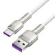 Дата кабель USB 3.1 AM to Type-C 2.0m CAKF 6.0A 66W Cafule Series Metal Data Cable White Baseus (CAKF000202) Дата кабель USB 3.1 AM to Type-C 2.0m CAKF 6.0A 66W Cafule Series Metal Data Cable White Baseus (CAKF000202)
