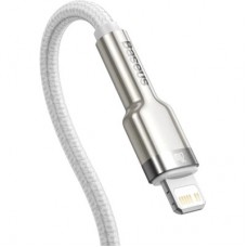 Дата кабель USB-C to Lightning 1.0m Cafule Metal PD 20W white Baseus (CATLJK-A02) - Фото