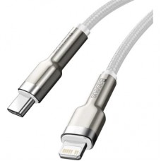 Дата кабель USB-C to Lightning 1.0m Cafule Metal PD 20W white Baseus (CATLJK-A02) - Фото