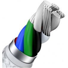 Дата кабель USB-C to Lightning 1.0m Cafule Metal PD 20W white Baseus (CATLJK-A02) - Фото