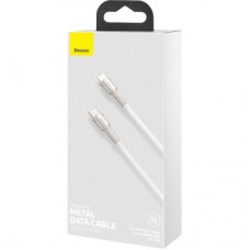 Дата кабель USB-C to Lightning 1.0m Cafule Metal PD 20W white Baseus (CATLJK-A02) - Фото