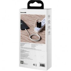 Дата кабель USB-C to Lightning 1.0m Cafule Metal PD 20W white Baseus (CATLJK-A02) - Фото