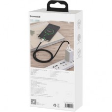 Дата кабель USB 2.0 AM to USB-C 1.0m Cafule Metal 66W black Baseus (CAKF000101) - Фото