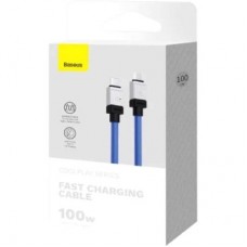 Дата кабель USB-C to USB-C 1.0m CoolPlay Fast Charging 100W blue Baseus (CAKW000203) - Фото
