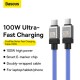 Дата кабель USB-C to USB-C 1.0m CoolPlay Fast Charging 100W blue Baseus (CAKW000203) Дата кабель USB-C to USB-C 1.0m CoolPlay Fast Charging 100W blue Baseus (CAKW000203)