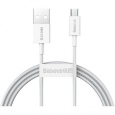 Дата кабель USB 2.0 AM to Micro 5P 1.0m 2A white Baseus (CAMYS-02)