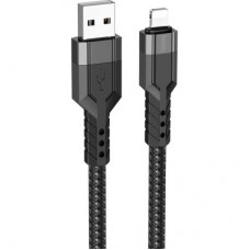 Дата кабель USB 2.0 AM to Lightning 1.2m 2.4A nylon aluminum U110 black HOCO (6931474770561) Дата кабель USB 2.0 AM to Lightning 1.2m 2.4A nylon aluminum U110 black HOCO (6931474770561) - Фото