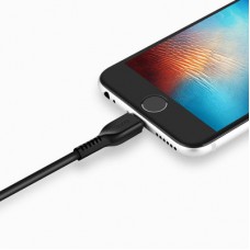 Дата кабель USB 2.0 AM to Lightning 1.0m 2.4A PVC TPE X20 black HOCO (6957531068808) - Фото
