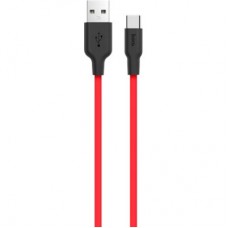 Дата кабель USB 2.0 AM to USB-C 1.0m 2A silicone X21 black+red HOCO (6957531071419) - Фото