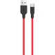 Дата кабель USB 2.0 AM to USB-C 1.0m 2A silicone X21 black+red HOCO (6957531071419)