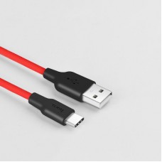 Дата кабель USB 2.0 AM to USB-C 1.0m 2A silicone X21 black+red HOCO (6957531071419) - Фото