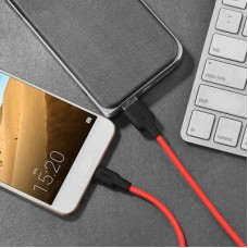 Дата кабель USB 2.0 AM to USB-C 1.0m 2A silicone X21 black+red HOCO (6957531071419) - Фото