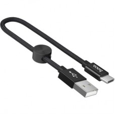 Дата кабель USB 2.0 AM to USB-C 0.25m 3A nylon X35 black HOCO (6931474707451) - Фото