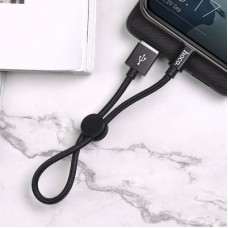 Дата кабель USB 2.0 AM to USB-C 0.25m 3A nylon X35 black HOCO (6931474707451) - Фото