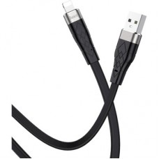 Дата кабель USB 2.0 AM to Lightning 1.0m 2.4A silicone X53 black HOCO (6931474738059) - Фото
