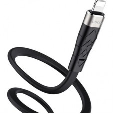 Дата кабель USB 2.0 AM to Lightning 1.0m 2.4A silicone X53 black HOCO (6931474738059) - Фото