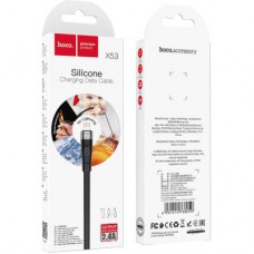 Дата кабель USB 2.0 AM to Lightning 1.0m 2.4A silicone X53 black HOCO (6931474738059) - Фото