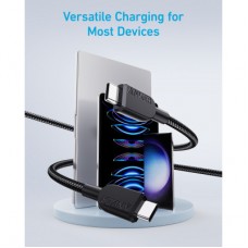 Дата кабель USB-C to USB-C 0.9m 240W nylon 310 black Anker (A81D5H11) - Фото