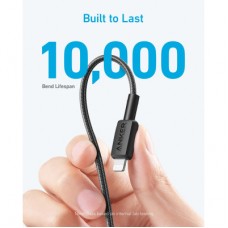 Дата кабель USB-C to Lightning 1.8m nylon 322 black Anker (A81B6G11) - Фото
