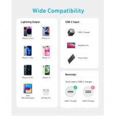 Дата кабель USB-C to Lightning 1.8m nylon 322 black Anker (A81B6G11) - Фото