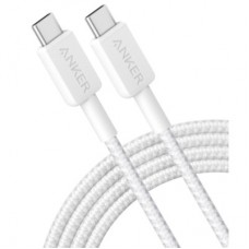 Дата кабель USB-C to USB-C 0.9m nylon 322 white Anker (A81F5H21/A81F5G21) - Фото