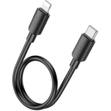 Дата кабель USB-C to Lightning 0.25m Hyper PD X96 black HOCO (6942007609364) - Фото