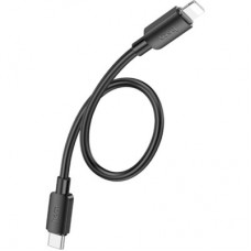 Дата кабель USB-C to Lightning 0.25m Hyper PD X96 black HOCO (6942007609364) - Фото