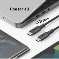 Дата кабель USB-C to USB-C 0.9m 140W bio-nylon 544 black Anker (A80F5H11) - Фото