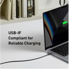 Дата кабель USB-C to USB-C 1.8m 140 W bio-nylon 544 black Anker (A80F6H11) - Фото