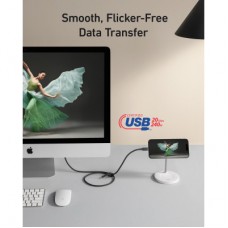 Дата кабель USB-C to USB-C 0.9m 240W 20Gbps 4K Video bio-nylon black Anker (A80N1H11) - Фото