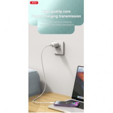 Дата кабель USB 2.0 AM to USB-C 1.0m braided white XO (NB235_C_White) - Фото