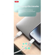 Дата кабель USB 2.0 AM to USB-C 1.0m braided white XO (NB235_C_White) - Фото