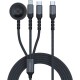 Дата кабель USB-C to Lightning 27W + USB-C 60W + Apple Watch 2.5W 1.5m icharge trio black Promate